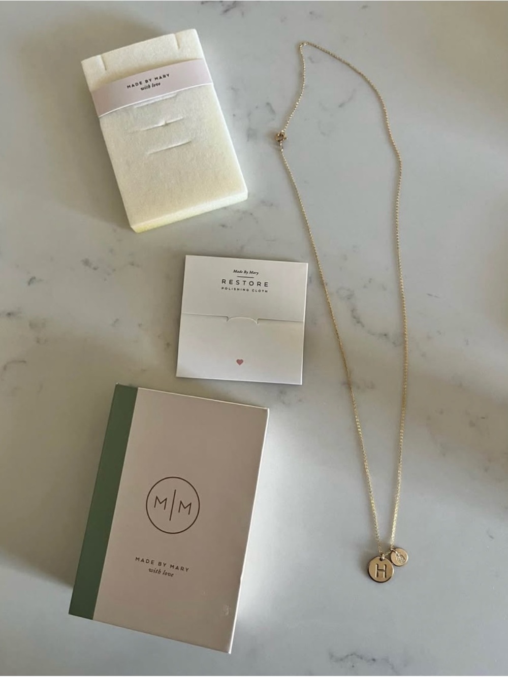 Made By Mary Gold Initial Disc Necklace